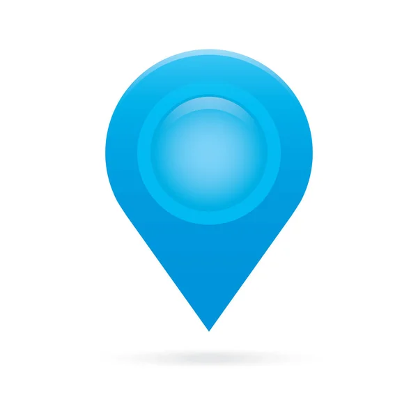 Sky light blue map pointer icon marker GPS location flag symbol — Stock Vector