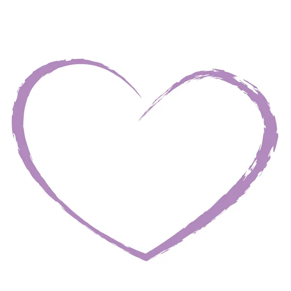 Coração roxo desenho amor valentine — Vetor de Stock
