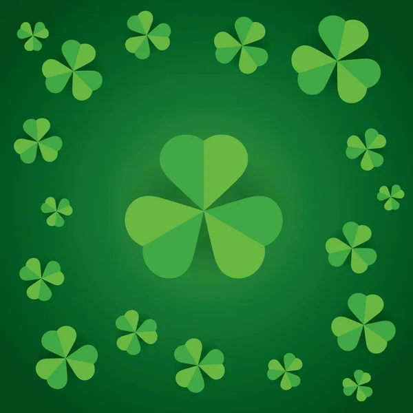 Gelukkig saint patrick's day-shamrock verlaat patroon achtergrond — Stockvector