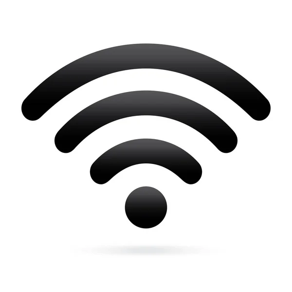 Icône wifi noir symbole sans fil sur fond isolé — Image vectorielle