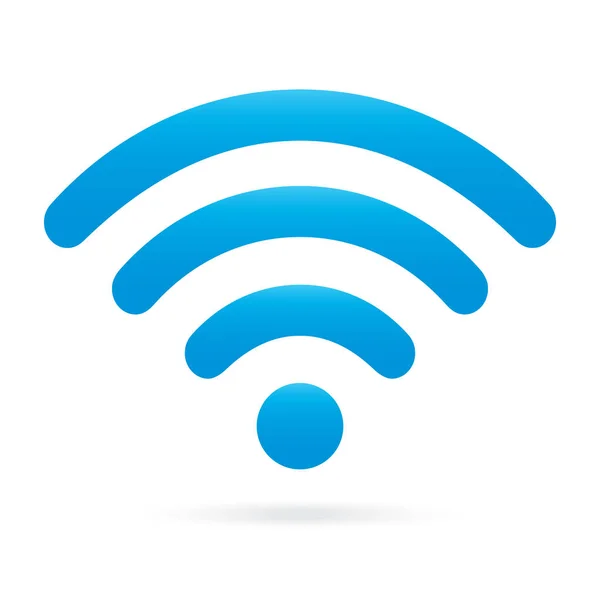 Ciel lumière bleu wifi icône symbole sans fil sur fond isolé — Image vectorielle