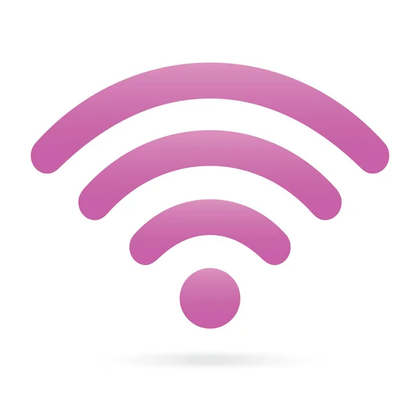 Icône wifi violet symbole sans fil sur fond isolé — Image vectorielle