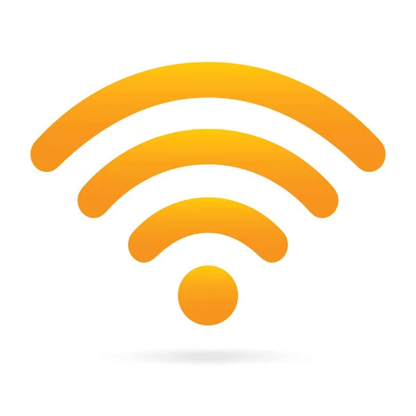 Icône wifi orange symbole sans fil sur fond isolé — Image vectorielle