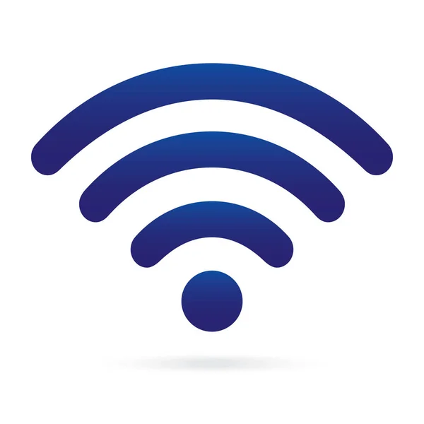 Icône wifi bleu symbole sans fil sur fond isolé — Image vectorielle