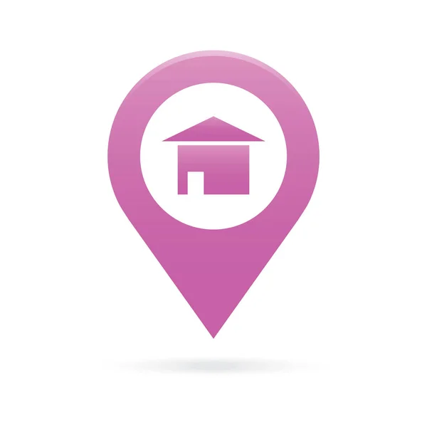 Home, mappa della casa indicatore dell'icona GPS posizione bandiera simbolo — Vettoriale Stock