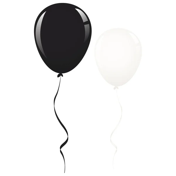 Siyah ve beyaz balon şerit — Stok Vektör