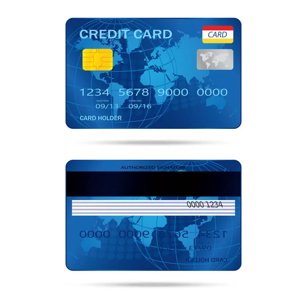 Popüler mavi prim iş kredi kartı izole vect genişletilmiş — Stok Vektör