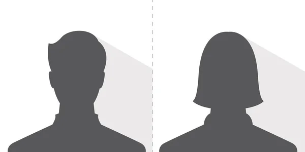 Erkek ve kadın avatar profil resmi, siluet ışık gölge — Stok Vektör
