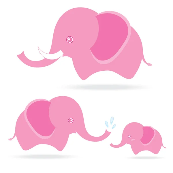 Cute elephant family, cartoon drawing thThailand — стоковый вектор