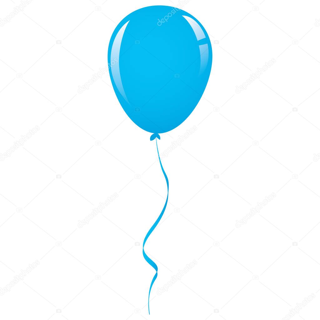 vector blue balloon ribbon