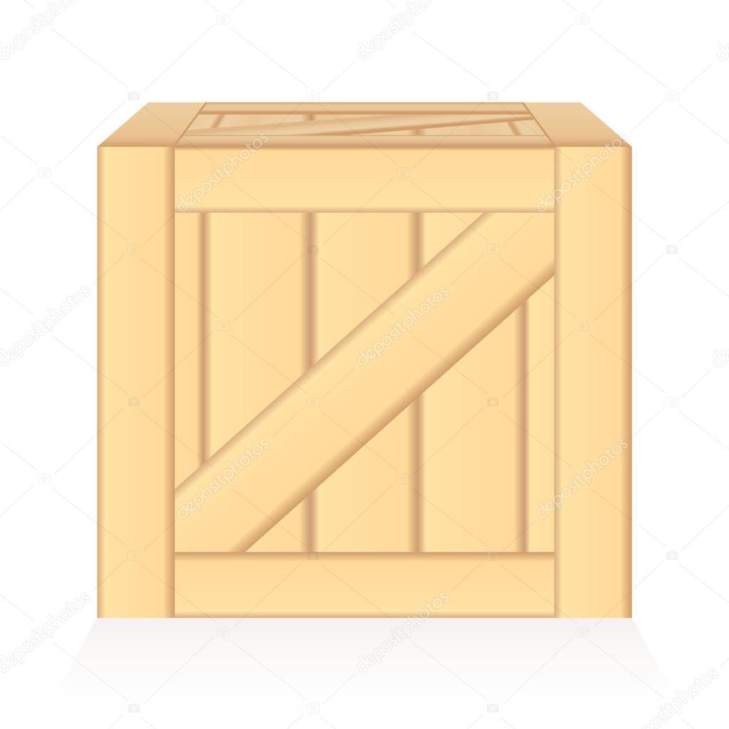 vector wood box illusion isolated