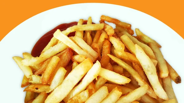 Frites, copeaux collatéral gras plus élevé en calories et sodium, f — Photo