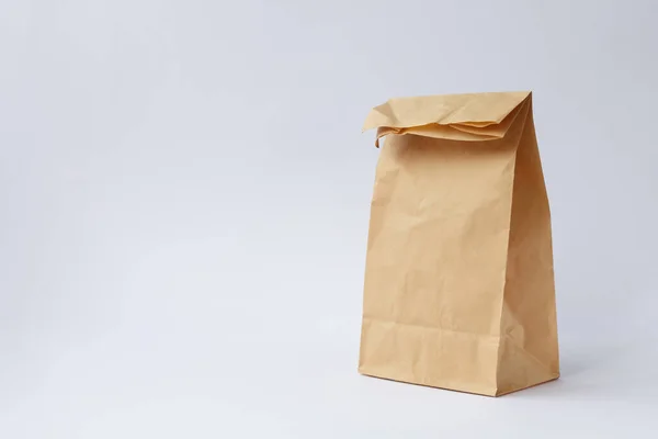 Brown Paper Craft Bag Shopping White Background — Stock Photo, Image