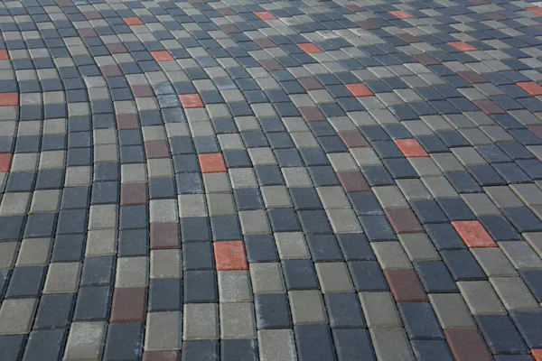 Textura Fundo Pedra Alvenaria Pavimentação Uma Passarela Pedonal Calçada — Fotografia de Stock