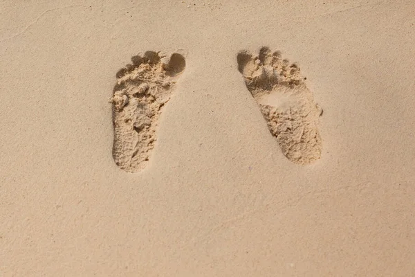 stock image Natural texture and background. Sand beach. Footprints on brown sand close up