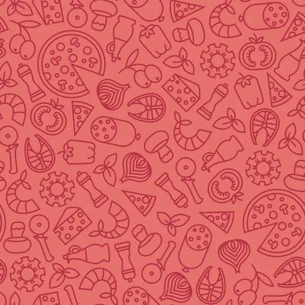 Red pizza pattern — Stock Vector