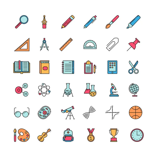 Conjunto de iconos de educación — Vector de stock