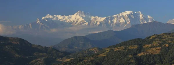 Annapurna range, view from Begnas Tal — Stock Photo, Image