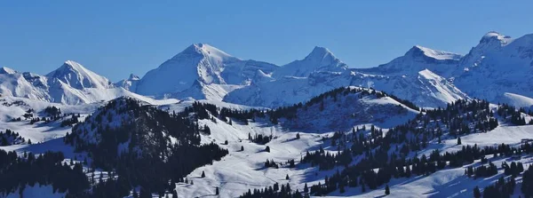 눈 덮힌 산맥 Bernese Oberland에서 — 스톡 사진