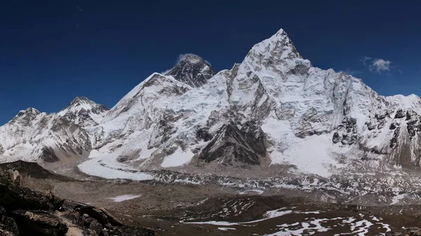 Mount Everest, Nuptse a Khumbu ledovec — Stock fotografie