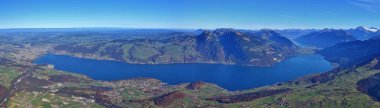 Lake Thunersee seen from mount Niesen clipart