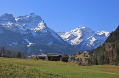 Gsteig bei Gstaad baharın gelişini