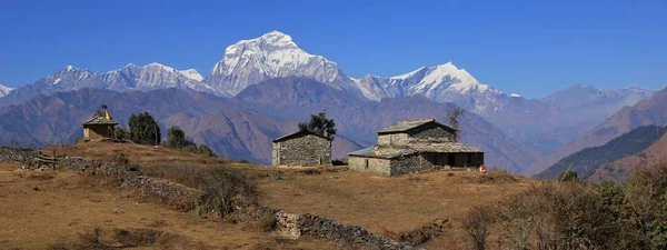 Dünyanın Dhaulagiri yedinci en yüksek dağı — Stok fotoğraf