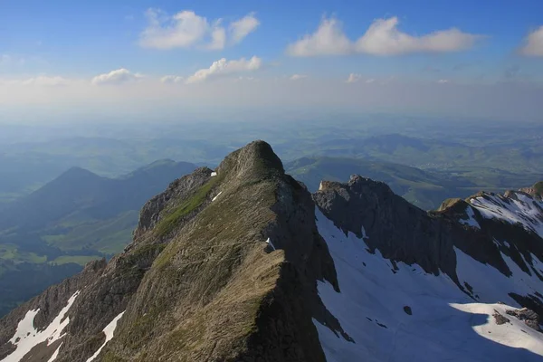 Letní Mraky Nad Mount Girenspitz Pohled Mount Santis — Stock fotografie