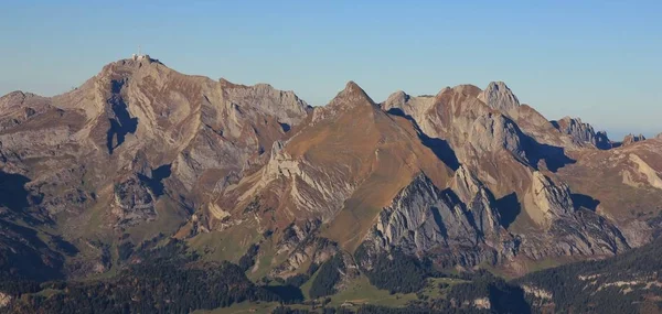 Гори Alpstein діапазону видно з Chaeserrugg. — стокове фото