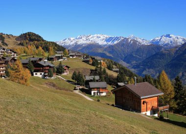 View from Riederalp, Swiss Alps. Autumn scene. clipart