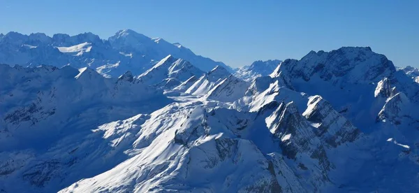 Mont Blanc seen from the Diablerets glacier, Switzerland. — Stock Photo, Image