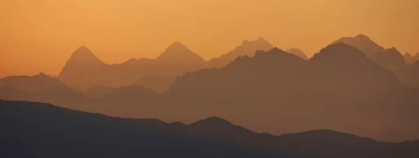 Golden sunrise near Gstaad — Stock Photo, Image