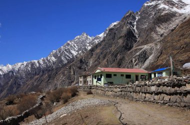 Mundu otel. Langtang Vadisi, Nepal görüntülemek. 