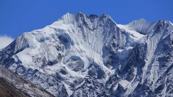 Lodowiec obejmujące części mount Gangchenpo, Langtang Himal, Nepa — Zdjęcie stockowe