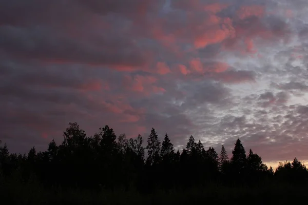 Кольорове Вечірнє Небо Над Меллерудом Швеція — стокове фото
