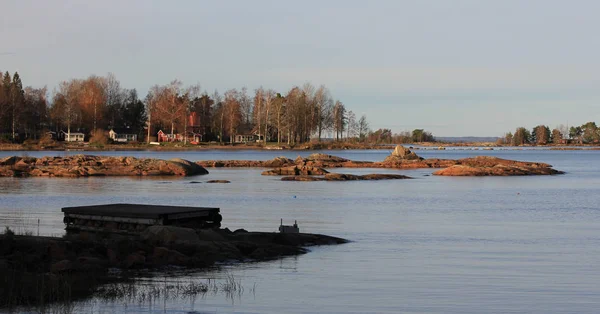 Día Otoño Dalsland Suecia Paisaje Orilla Del Lago Vanern —  Fotos de Stock