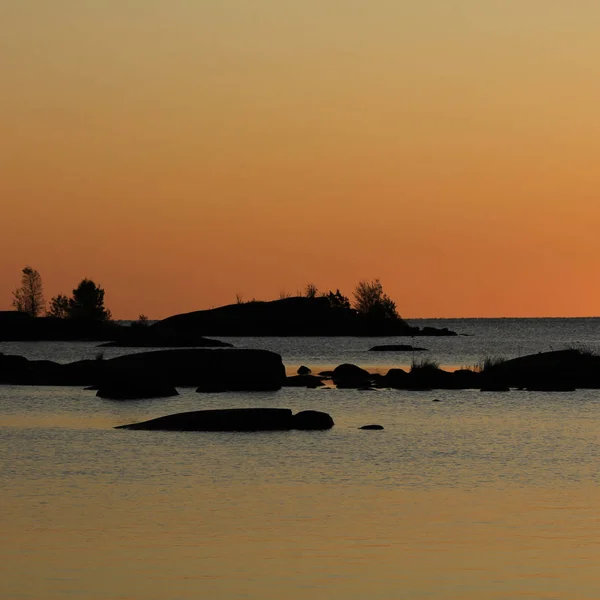 Nyári Napkelte Lake Vanern Svédország — Stock Fotó