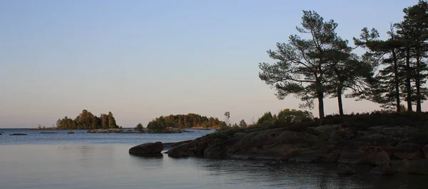 Cena Final Tarde Verão Margem Lago Vanern Suécia — Fotografia de Stock