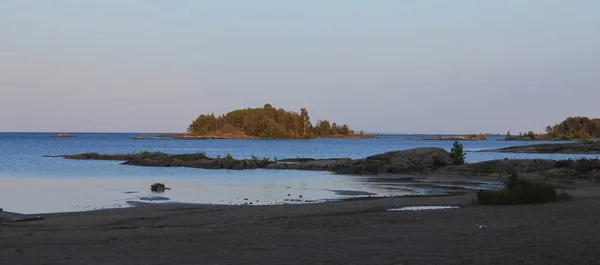 Маленький Остров Закате Озеро Ванерн Видно Виты Саннар — стоковое фото