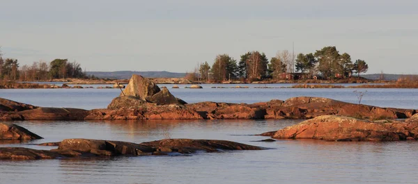 Formations Rocheuses Petite Île Bord Lac Vanern Suède — Photo