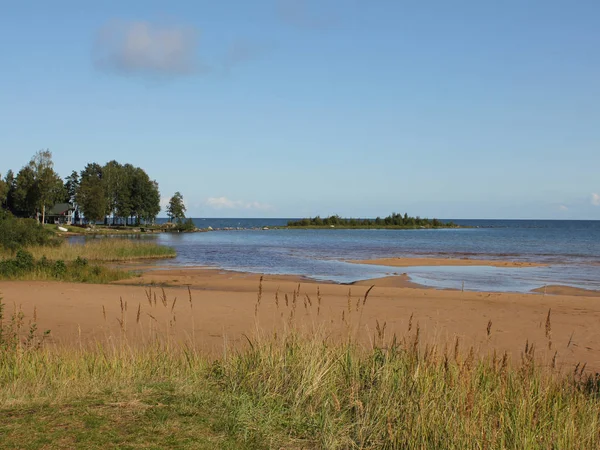 Piaszczysta Plaża Nad Jeziorem Vanern Szwecja — Zdjęcie stockowe