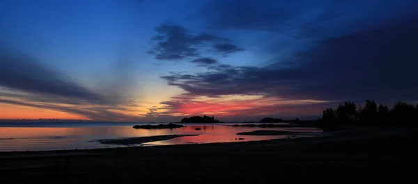 Cielo Mañana Colores Brillantes Sobre Lago Vanern Suecia — Foto de Stock
