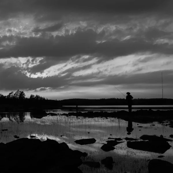Sveç Marsjon Gölü Nde Bir Yaz Öğleden Sonra Dramatik Bir — Stok fotoğraf