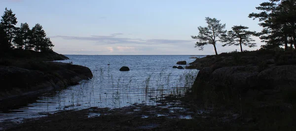 Вечерняя Сцена Берегу Озера Ванерн Швеция — стоковое фото