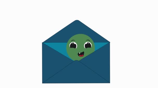 Cute Animated Emoji Concept Laughing Mood Print Web Postal Online — Stock Video