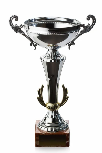 Mistrovství. Stříbrný pohár vítěze izolovaných na bílém pozadí — Stock fotografie