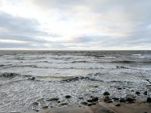 Severe December Nature Baltic Sea Shore Latvian Climate Winter Sea — Stock Photo, Image