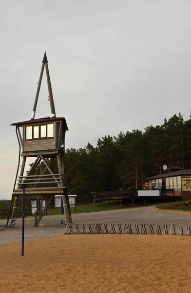 Rettungswache Strand Saulkrasti Lettland Zentraler Eingang Zum Strand — Stockfoto