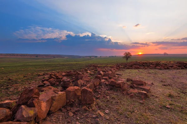 Klipkraal bij zonsondergang — Stockfoto