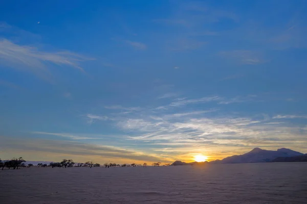 Cielo Azul Amanecer Desierto — Foto de Stock